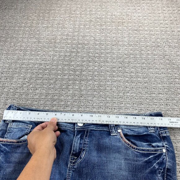 Rock & Roll Cowgirl Jeans Women Size Measured Waist 36" Blue Denim Boot Cut - Picture 10 of 14